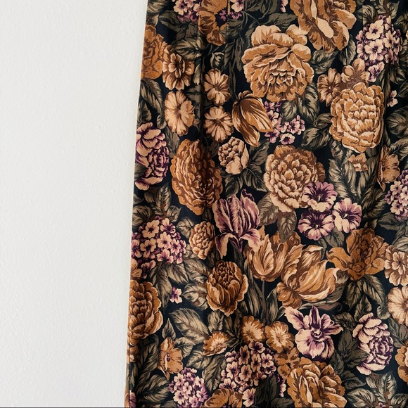 Briggs New York vintage floral print boho lined pencil midi skirt - Picture 5 of 8